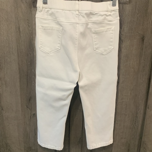 Classic White Stretch Denim Original Crop Capri Pant Women's Size 2 - Picture 6 of 9